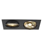 SLV New Tria 2 Spot Aluminium Zwart | Geschikt voor 2x GU10 (AR111) 